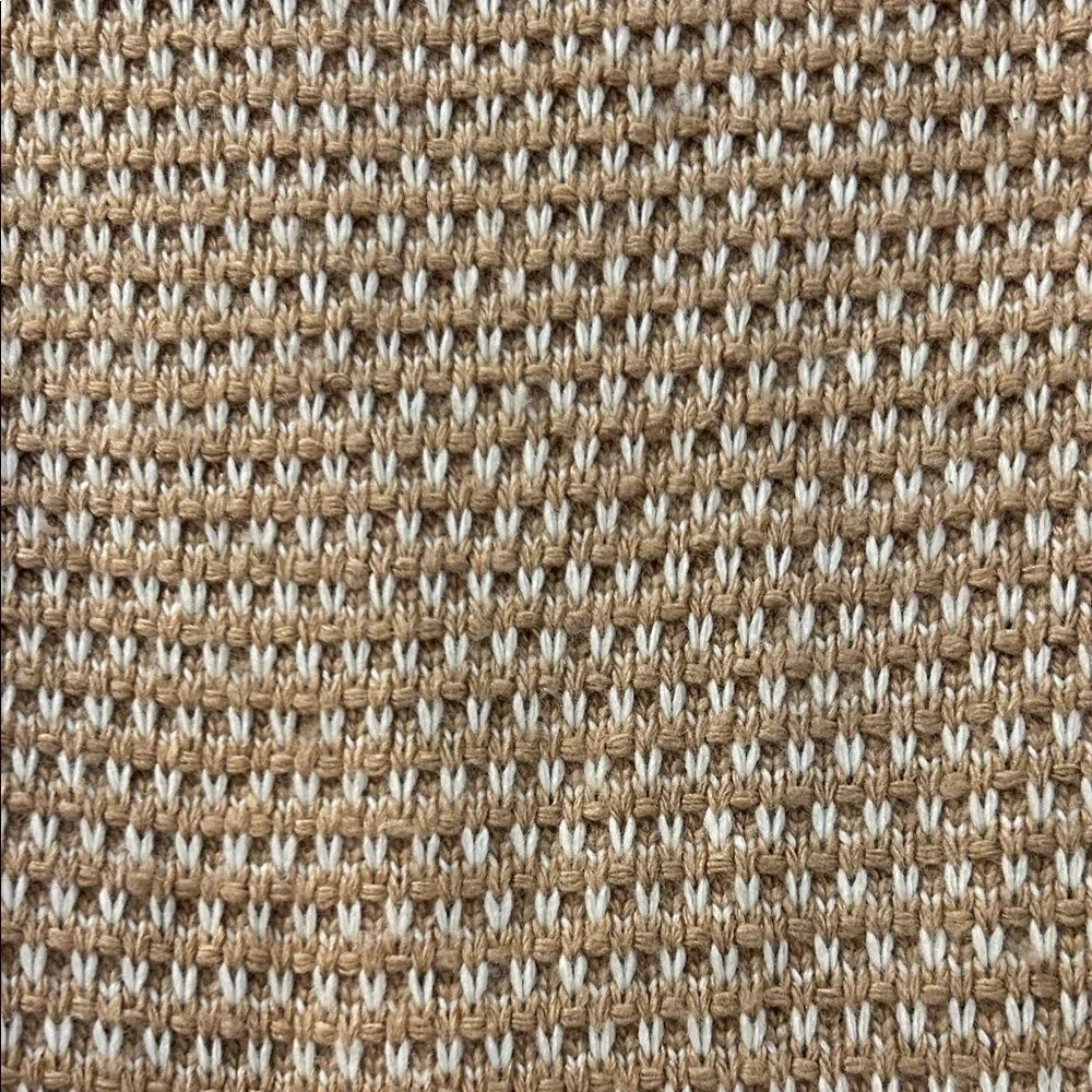 J. Crew Tan & White Knit Sweater, Size Small
